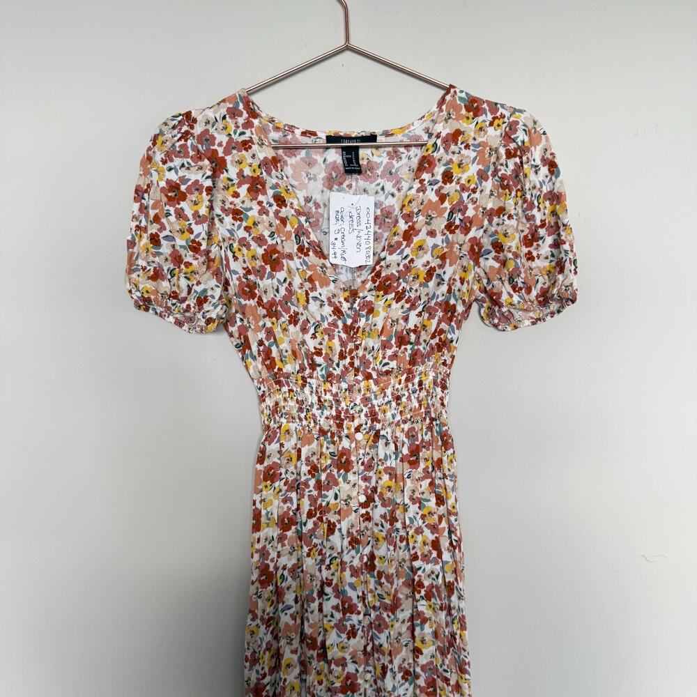 Fairy Cottage Coquette Dress Small Floral Maxi Romantic Open Back Peasant Boho - Picture 3 of 9